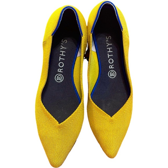 Rothy’s Ladies Saffron Yellow The Point Flats - Size 9.5 - Picture 1 of 3